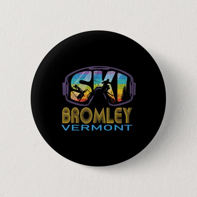 Ski Bromley Vermont Skiurlaub  Button (Vorderseite)