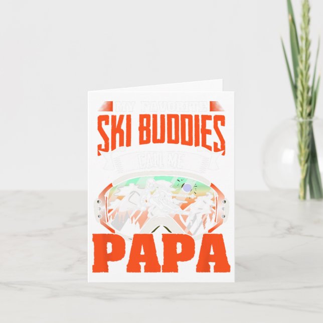 Ski Buddies nennen mich Papa Ski Ski Winter Sport Karte (Vorderseite)