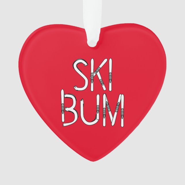 Ski Bum Skis Ornament (Vorderseite)