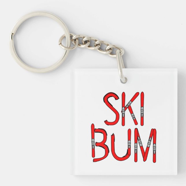 Ski Bum Skis Schlüsselanhänger (Vorderseite)