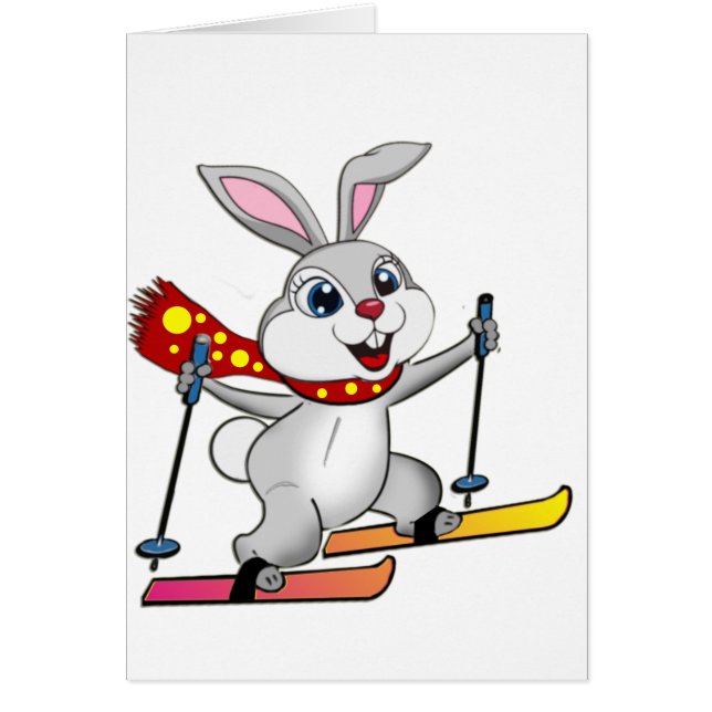 Ski Bunny - Niedlicher und sonniger Cartoon (Vorne)