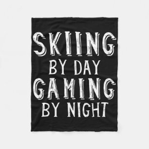 Ski by Day Gaming mit einem Nachtschwärmer-Geschen Fleecedecke
