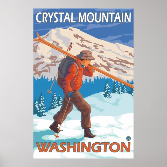 Ski Carry Snow Skis - Kristallberg, WA Poster (Vorne)