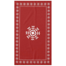 Ski-Chalet-Weihnachtsrote und weiße Schneeflocke Tischdecke