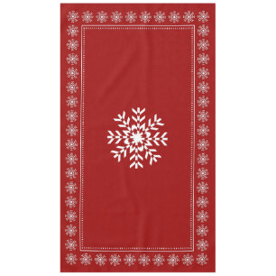 Ski-Chalet-Weihnachtsrote und weiße Schneeflocke Tischdecke