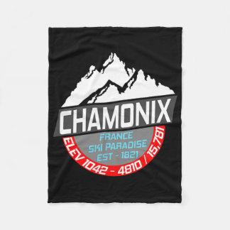 Ski Chamonix T-Shirt Mont Blanc Frankreich Skifahr Fleecedecke