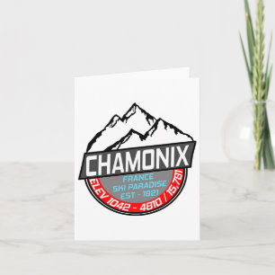 Ski Chamonix T-Shirt Mont Blanc Frankreich Skifahr Karte