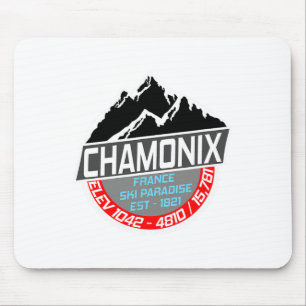 Ski Chamonix T Shirt Mont Blanc Frankreich Skigebi Mousepad