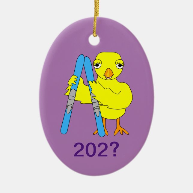 Ski Chick Keramik Ornament (Vorne)