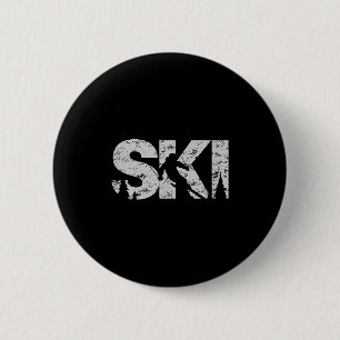 Ski Cool Skifahren Stil Alne Skifahrer Geschenk Fr Button