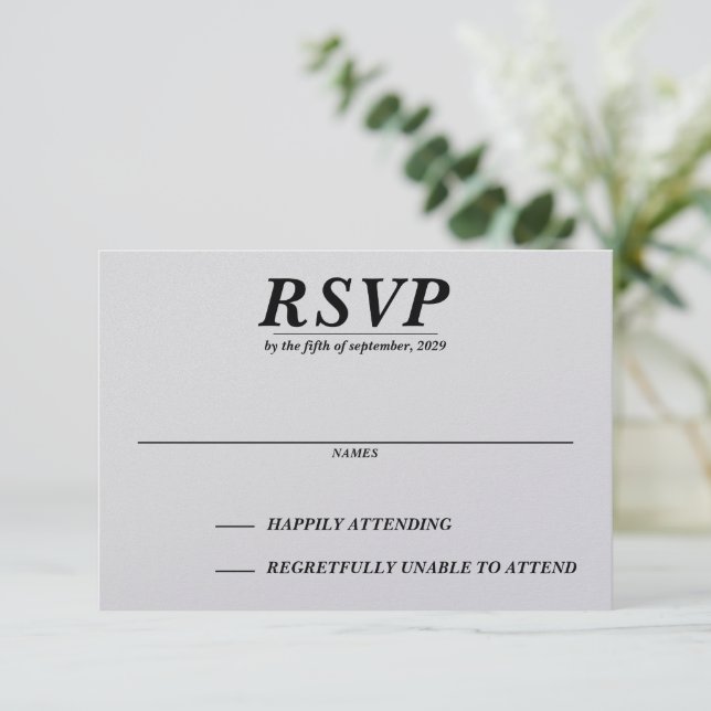 Ski Couple RSVP Karte (Stehend Vorderseite)