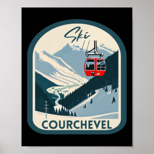 Ski Courchevel Retro Vintage Stil Courchevel Skifa Poster