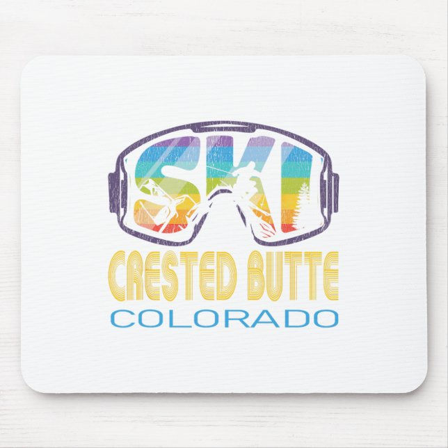 Ski Crested Butte Colorado Skiurlaub Mousepad (Vorne)