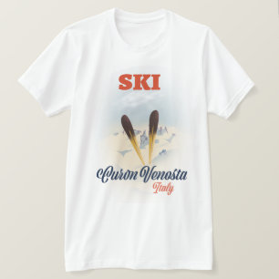 Ski Curon Venosta Italien Skiplakat T-Shirt