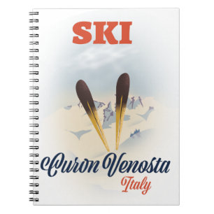 Ski Curon Vinschgau Italien Skiposter Notizblock