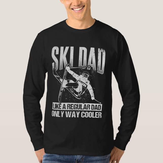 Ski Dad Cool Dad Best Dad Mountains Skiing Winters T-Shirt (Vorderseite)