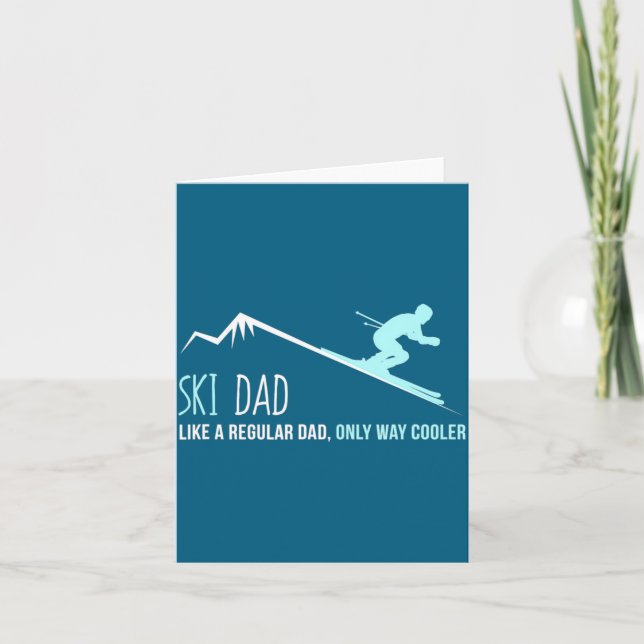 Ski Dad Funny Cute Winter Skiing Gift  Karte (Vorderseite)