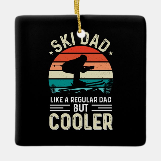 Ski Dad Keramikornament (Vorderseite)