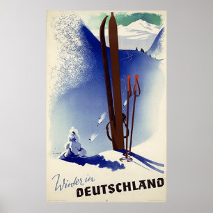 Ski Deutschland im Winter Poster