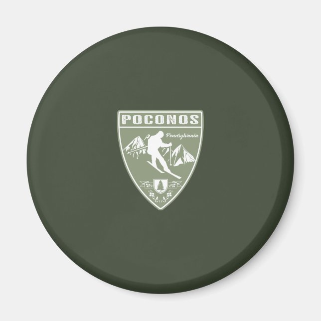 Ski die Poconos Pennsylvania Magnet (Vorne)