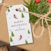 Ski Downhill Happy Holidays