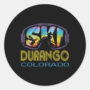 Ski Durango Colorado Skiferien Runder Aufkleber