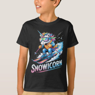 Ski-Einhorn Wintersport Skifahrer lustig Ski fahre T-Shirt