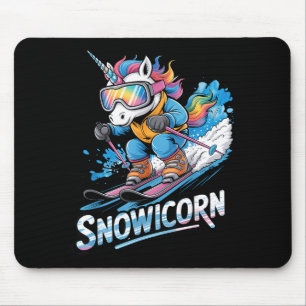 Ski-Einhorn Wintersport Skifahrer lustiges Skifahr Mousepad