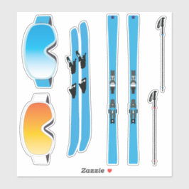Ski Equipment Sticker Set