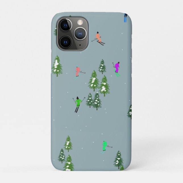Ski Eröffnung Weihnachten Skiurlaub Skifahrer Blau Case-Mate iPhone Hülle (Rückseite)