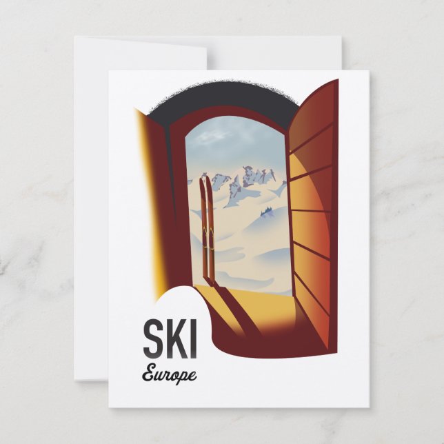Ski Europe Vintages Sportplakat (Vorderseite)