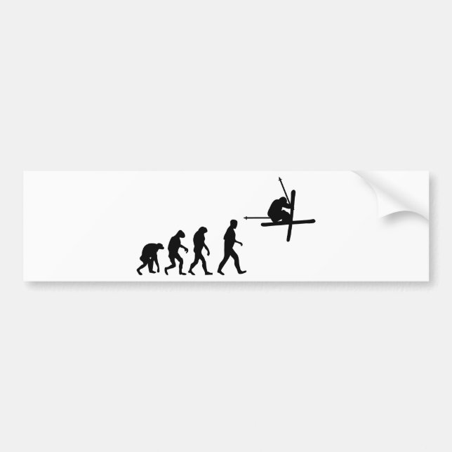 Ski-Evolutionsikone Autoaufkleber (Vorne)