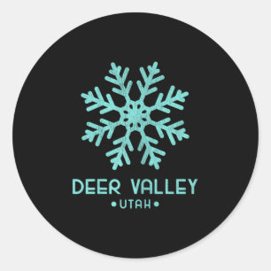 Ski fahren Damen Deer Valley Utah Runder Aufkleber