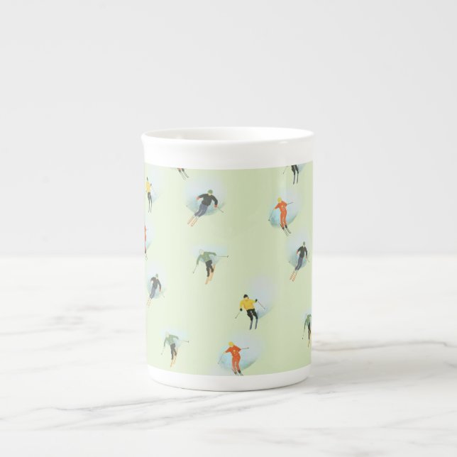 Ski fahren hinunter die Steigungs-Tasse Prozellantasse (Vorderseite)