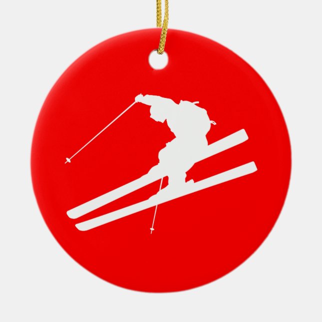 Ski fahren keramik ornament (Vorne)