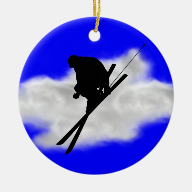 Ski fahren keramik ornament (Vorne)