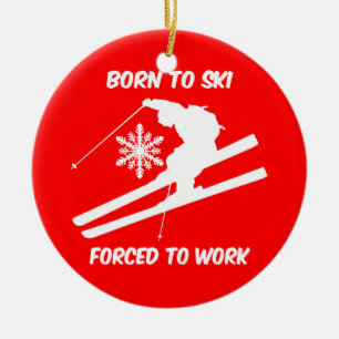 Ski fahren keramikornament