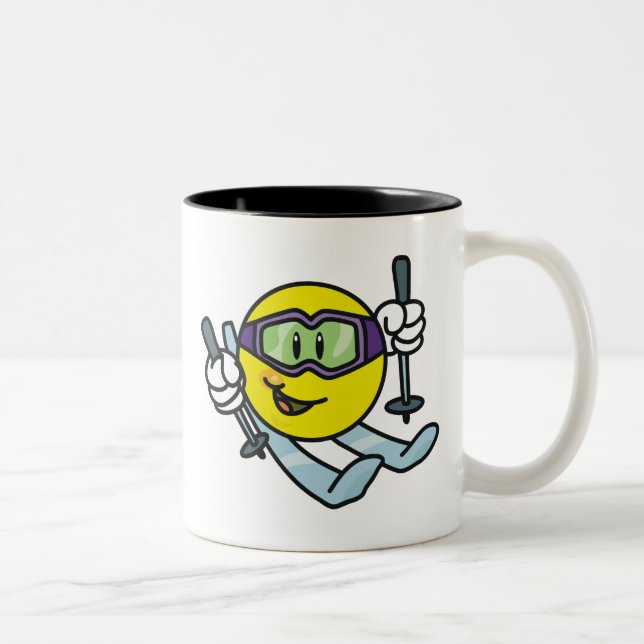 Ski fahren zweifarbige tasse (Rechts)