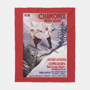 Ski fahrendes förderndes Plakat Fleecedecke