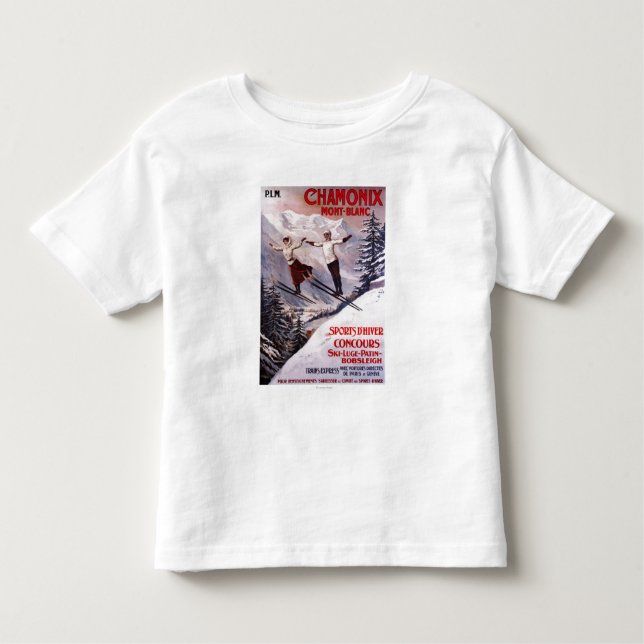 Ski fahrendes förderndes Plakat Kleinkind T-shirt (Vorderseite)