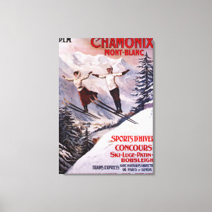 Ski fahrendes förderndes Plakat Leinwanddruck