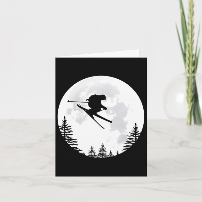 Ski - Fallschirmspringen über den Mond Karte (Vorderseite)