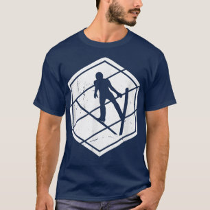 Ski Flying Men Ski Jumping Herren Schneesport Ski  T-Shirt