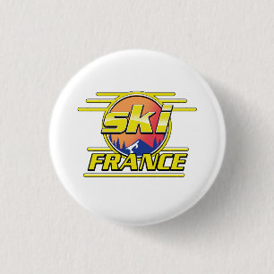 Ski Frankreich 80er Logo. Button