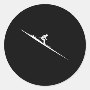Ski Freestyle Skifahrer extrem Winter Spaß Runder Aufkleber