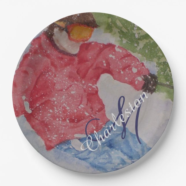 Ski Fun Celebration Party Pappteller (Vorderseite)