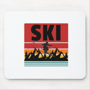 Ski Funny Skier Cooler Snowboarder Skifahren M Mousepad