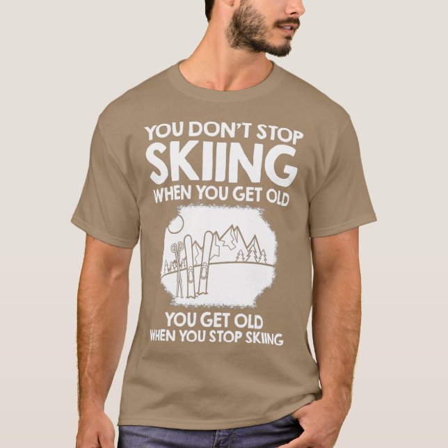 Ski Funny Skier Snow Wintersport Ski Funny Skier T-Shirt (Vorderseite)