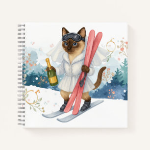 Ski für Junggeselinnen-Abschied Siam Katzenliebhab Notizbuch
