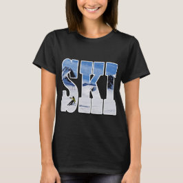 SKI - Geschenk für Skifahrer-Typografie-Design T-Shirt